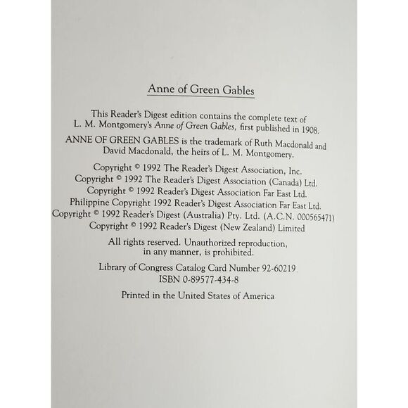 Readers Digest Anne of Green Gables #A87 - Picture 3 of 8